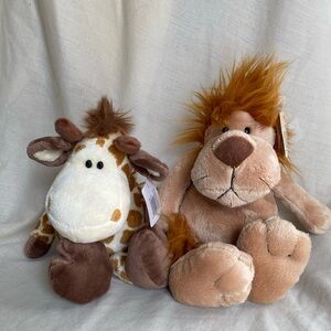 NEW NICI Giraffe & Lion Plush -14” Baby Nursery Animal Zoo